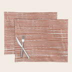 Rustic, Abstract Stripes Pattern in Terracotta Placemat Gallery Image 1