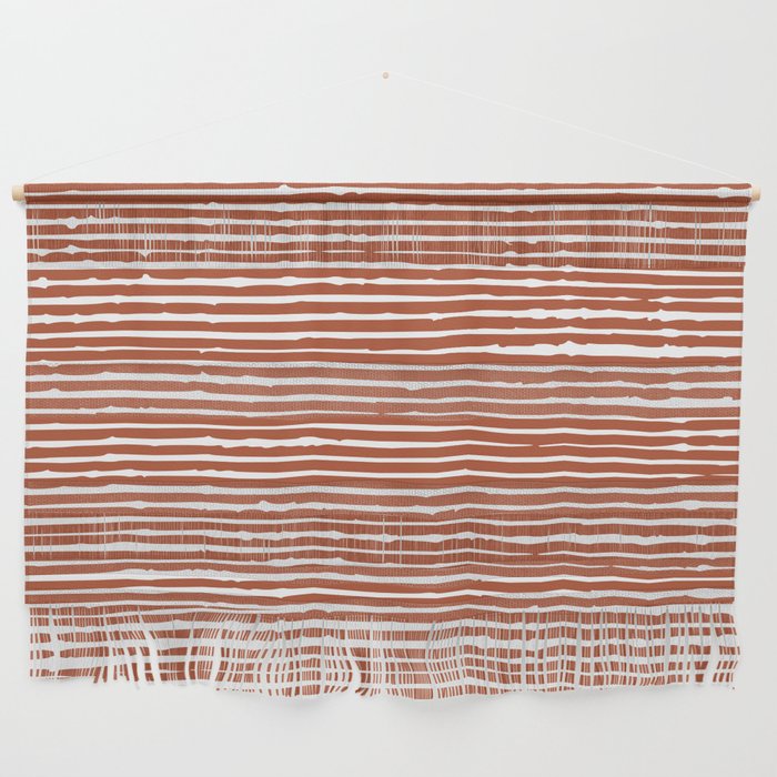 Rustic, Abstract Stripes Pattern in Terracotta Wall Hanging Gallery Image 1