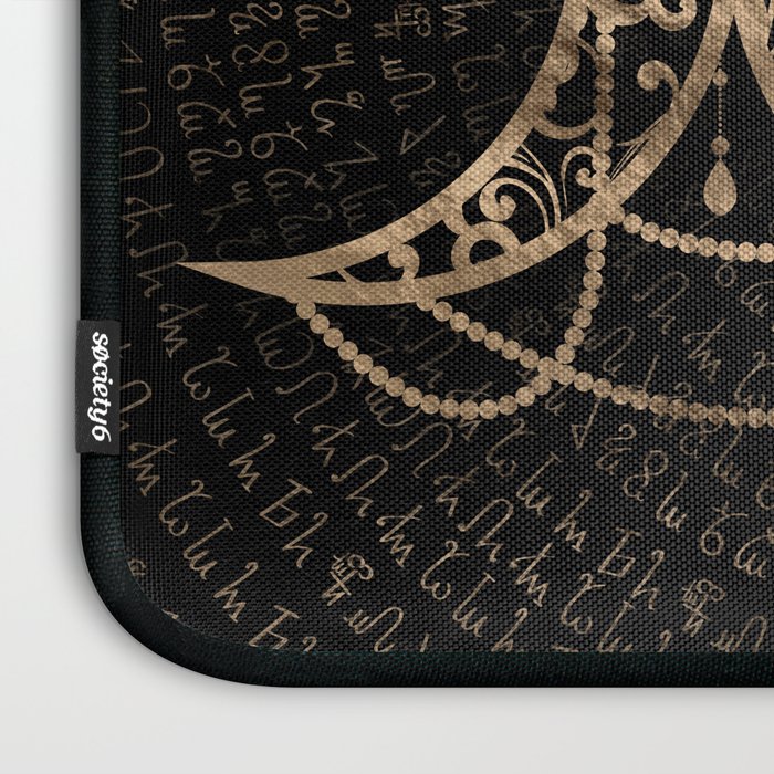 Triple Moon - Triple Goddess Gold and black Laptop Sleeve Gallery Image 3