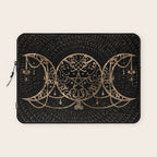 Triple Moon - Triple Goddess Gold and black Laptop Sleeve Gallery Image 1