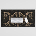 Triple Moon - Triple Goddess Gold and black Desk Mat Gallery Image 1