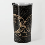 Triple Moon - Triple Goddess Gold and black Travel Mug Gallery Image 3