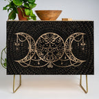 Triple Moon - Triple Goddess Gold and black Credenza Gallery Image 1