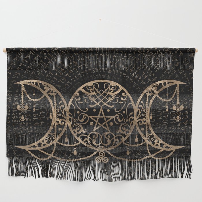 Triple Moon - Triple Goddess Gold and black Wall Hanging Gallery Image 1