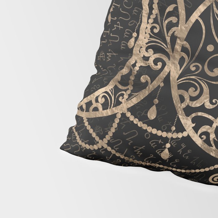 Triple Moon - Triple Goddess Gold and black Pillow Sham Gallery Image 4
