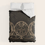 Triple Moon - Triple Goddess Gold and black Duvet Cover Gallery Image 6