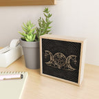 Triple Moon - Triple Goddess Gold and black Mini Art Print Gallery Image 2