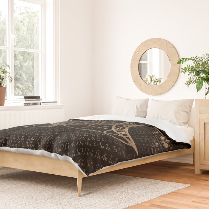 Triple Moon - Triple Goddess Gold and black Duvet Cover Gallery Image 2