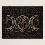 Triple Moon - Triple Goddess Gold and black Jigsaw Puzzle Gallery Image 1