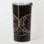 Triple Moon - Triple Goddess Gold and black Travel Mug Gallery Image 2
