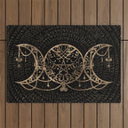 Triple Moon - Triple Goddess Gold and black Outdoor Rug Gallery Image 1