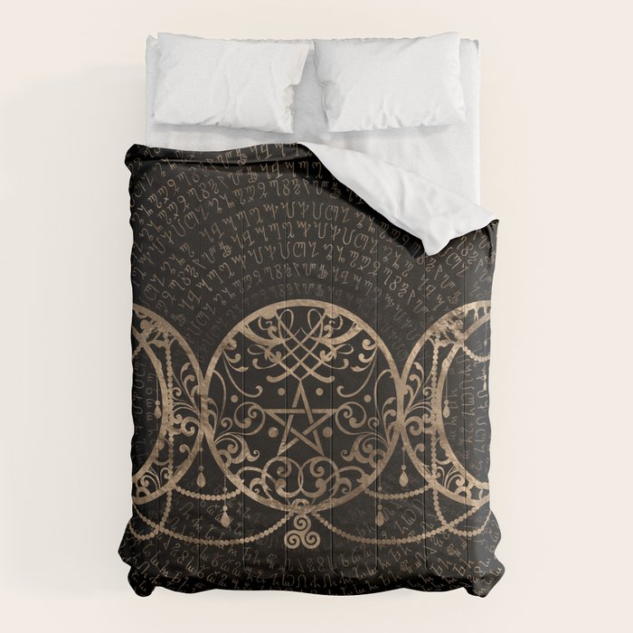 Triple Moon - Triple Goddess Gold and black Comforter Gallery Image 6