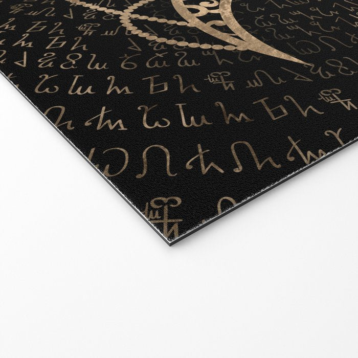 Triple Moon - Triple Goddess Gold and black Welcome Mat Gallery Image 2