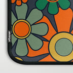 Retro Garden Flowers Groovy 60s 70s Floral Pattern Orange Blue Green Mustard Laptop Sleeve Gallery Image 3