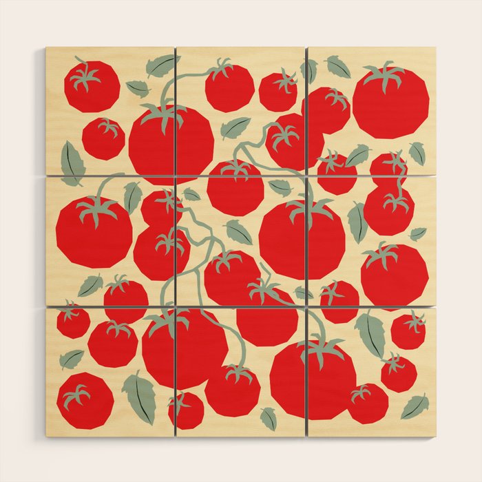 Italian red tomatoes Wood Wall Art Gallery Image 1