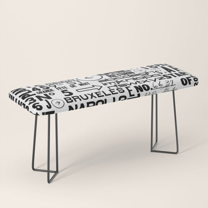 Urban Typography Black And White  Bench Gallery Image 1