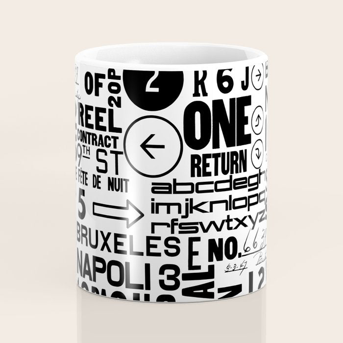 Urban Typography Black And White  Coffee Mug Gallery Image 4