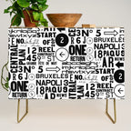 Urban Typography Black And White  Credenza Gallery Image 1