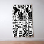 Urban Typography Black And White  Window Curtain Gallery Image 3