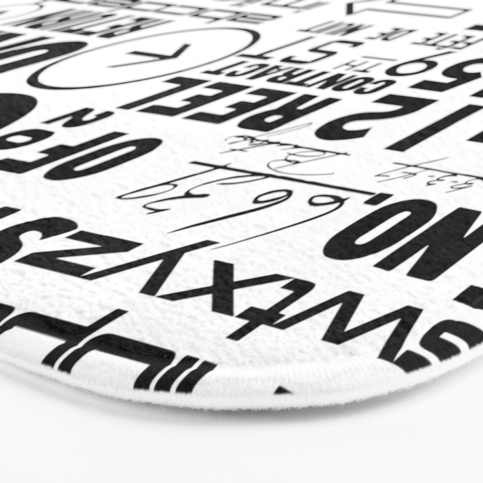 Urban Typography Black And White  Bath Mat Gallery Image 3