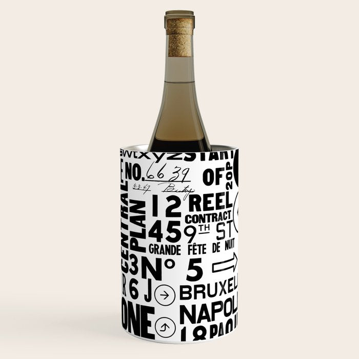 Urban Typography Black And White  Wine Chiller Gallery Image 2