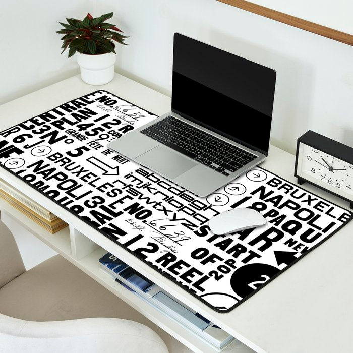 Urban Typography Black And White  Desk Mat Gallery Image 2