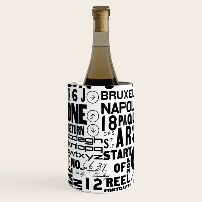 Urban Typography Black And White  Wine Chiller Gallery Image 3
