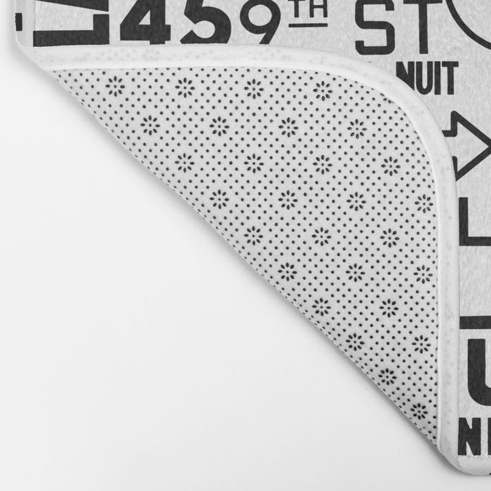 Urban Typography Black And White  Bath Mat Gallery Image 2