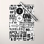 Urban Typography Black And White  Wrapping Paper Gallery Image 1