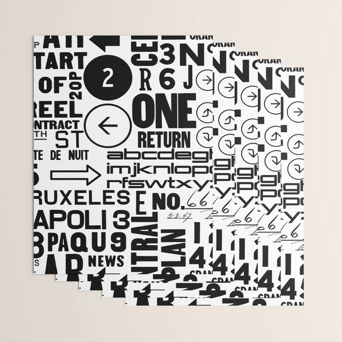 Urban Typography Black And White  Wrapping Paper Gallery Image 3