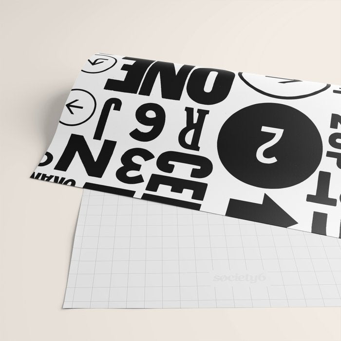 Urban Typography Black And White  Wrapping Paper Gallery Image 2