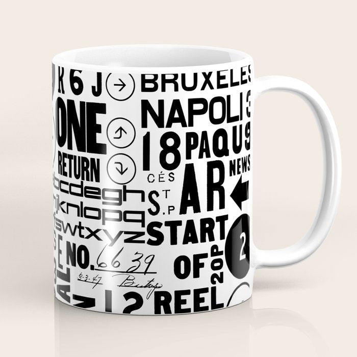 Urban Typography Black And White  Coffee Mug Gallery Image 1