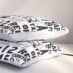 Urban Typography Black And White  Pillow Sham Gallery Image 3