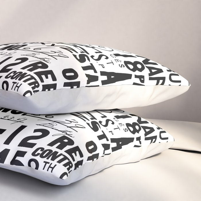 Urban Typography Black And White  Pillow Sham Gallery Image 3