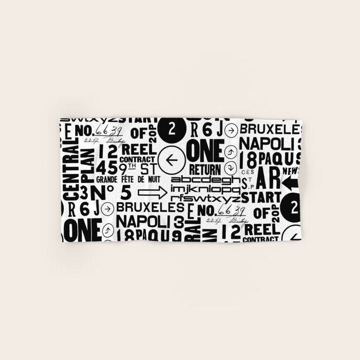 Urban Typography Black And White  Bath Towel Gallery Image 1