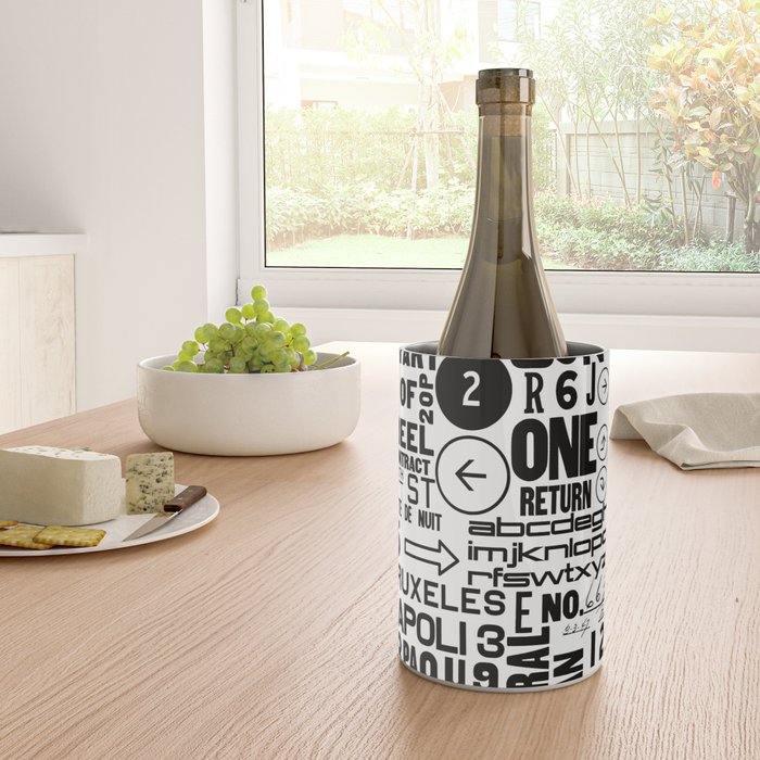 Urban Typography Black And White  Wine Chiller Gallery Image 4