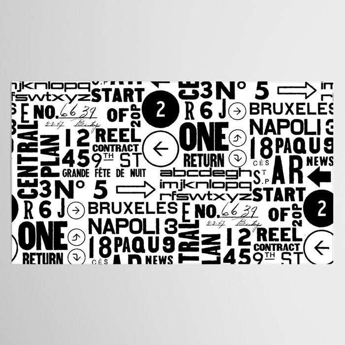 Urban Typography Black And White  Tablecloth Gallery Image 2
