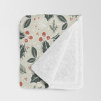 Holly Days . Neutral Throw Blanket Gallery Image 3