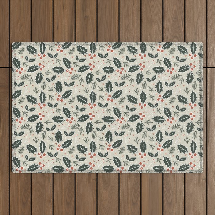 Holly Days . Neutral Outdoor Rug Gallery Image 1