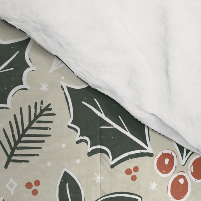 Holly Days . Neutral Comforter Gallery Image 4