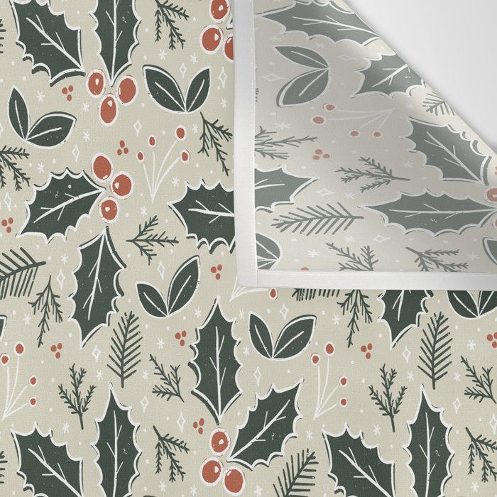 Holly Days . Neutral Wall Tapestry Gallery Image 3