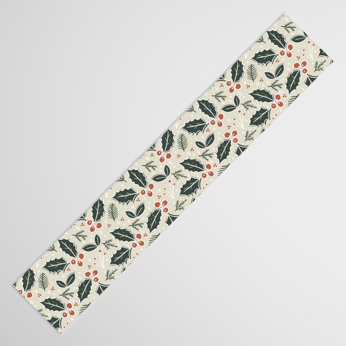 Holly Days . Neutral Table Runner Gallery Image 3