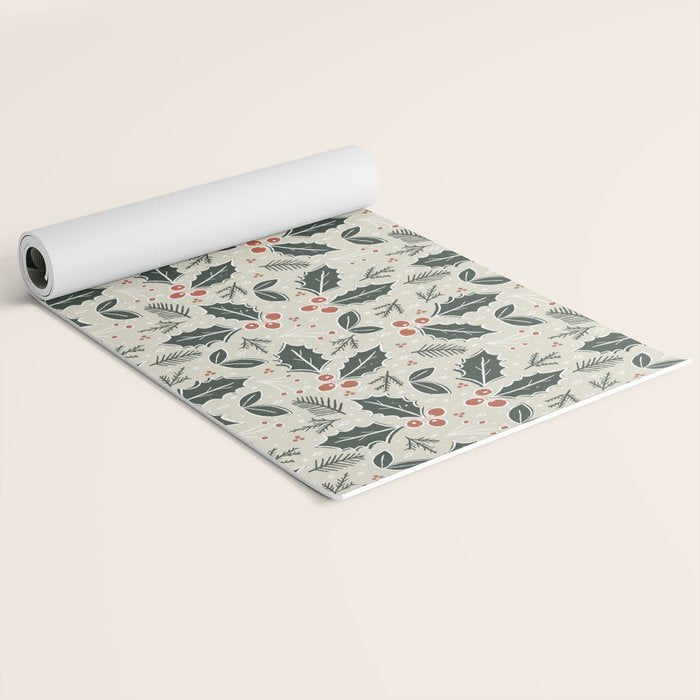 Holly Days . Neutral Yoga Mat Gallery Image 2