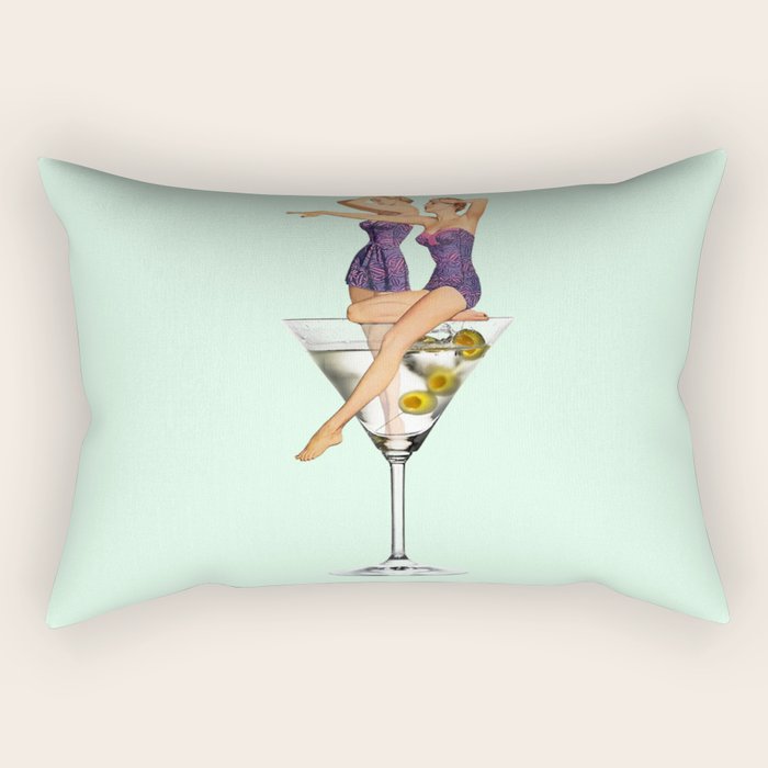 girls night green Rectangular Pillow Gallery Image 1