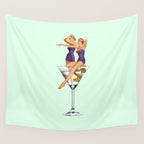 girls night green Wall Tapestry Gallery Image 4