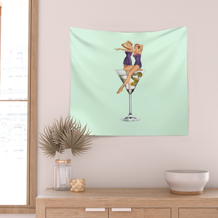 girls night green Wall Tapestry Gallery Image 2