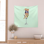 girls night green Wall Tapestry Gallery Image 2