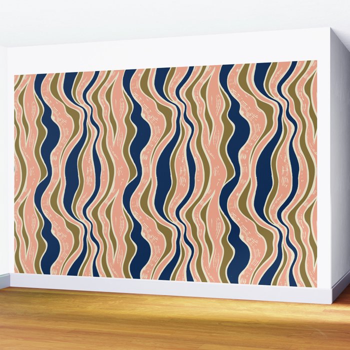 Earthy Rivers Cobalt Wall Mural Gallery Image 2