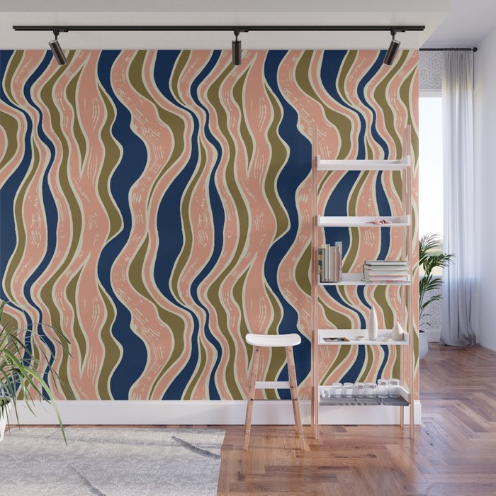 Earthy Rivers Cobalt Wall Mural Gallery Image 1