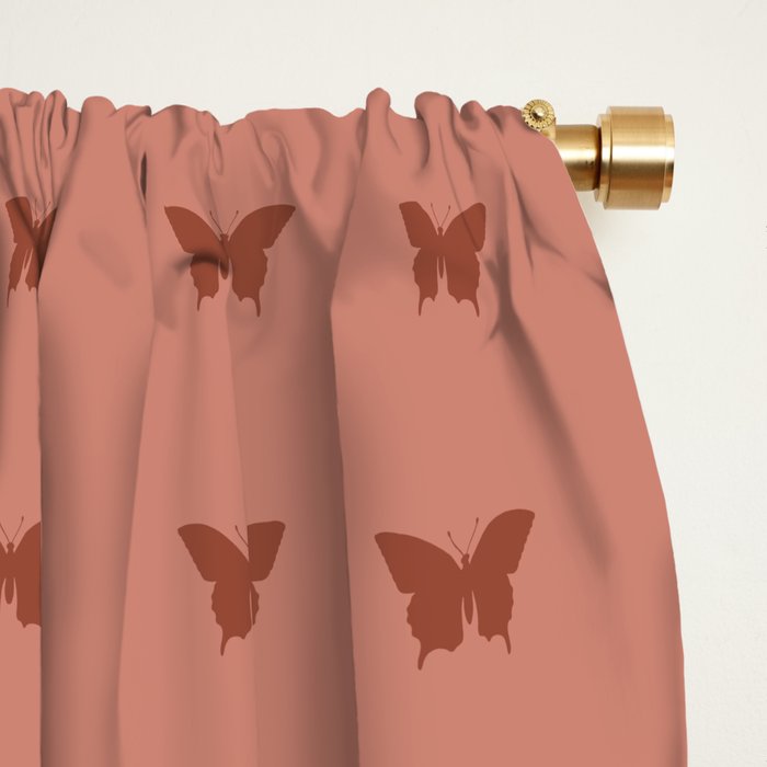 Butterfly Pattern - Red Window Curtain Gallery Image 2